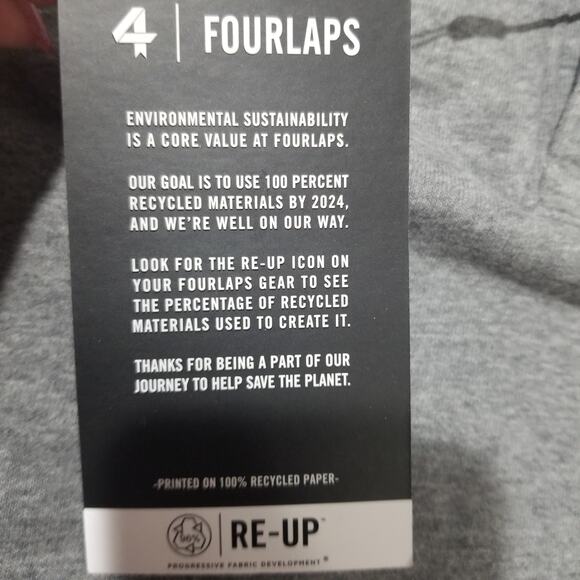 Peloton x Fourlaps Sweatshirt Mens Large Pullover Grey Rush 1/4 Zip Reflective - Picture 9 of 15